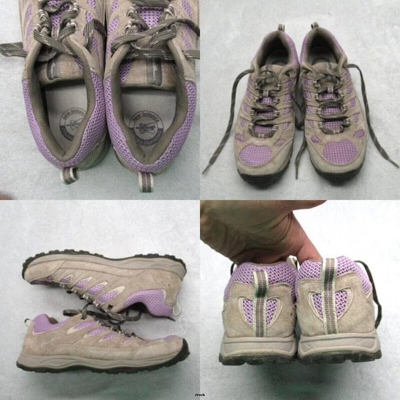 Eddie Bauer Shoes Women 11 Seneca Peak Gray Purple Mid Lite Hiking Trail Sneaker - Picture 1 of 16